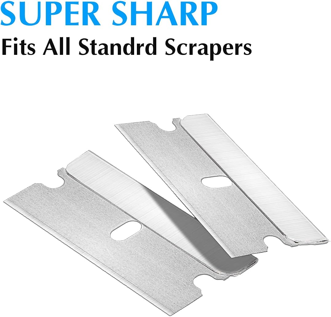 Single Edge Razor Blades, Industrial Scraper Razor Blades, One Edge Razor Blade, Replacement Box Cutter Blades, Suitable for Removing Labels, Decals, Stickers